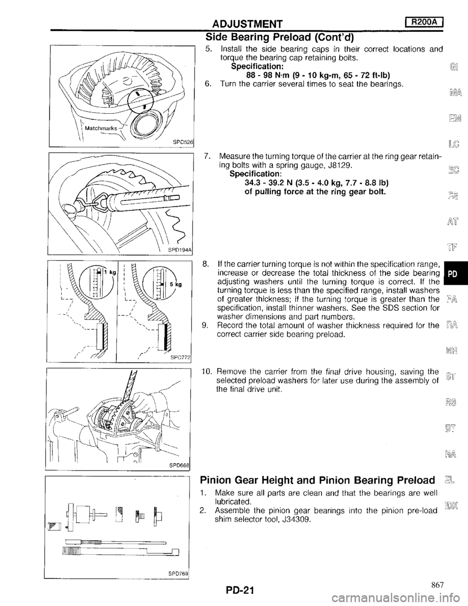 INFINITI QX4 1997  Factory Service Manual 867 
