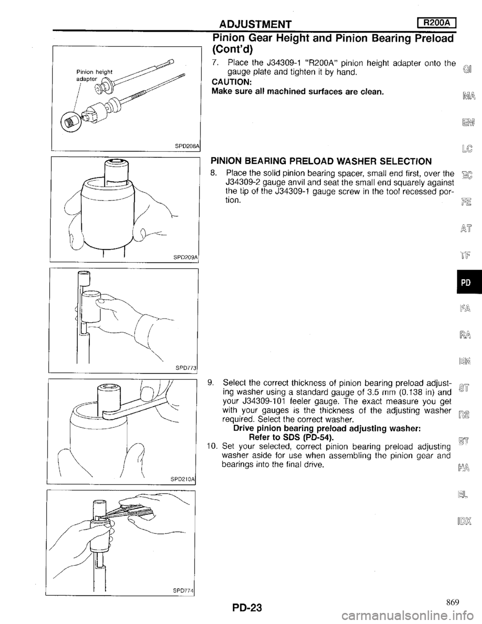 INFINITI QX4 1997  Factory Service Manual 869 