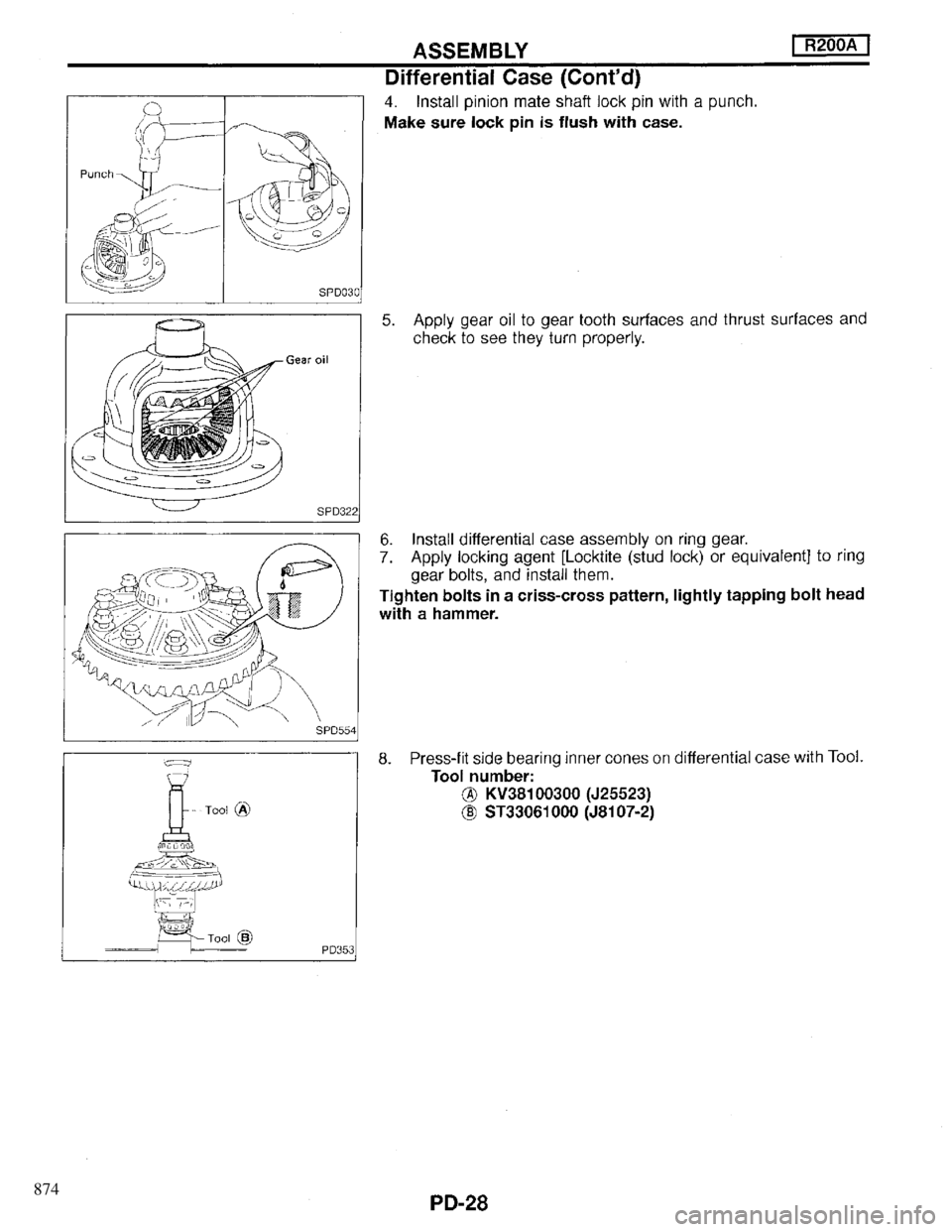INFINITI QX4 1997 Factory Service Manual 874 INFINITI QX4 1997 Factory Service Manual 874