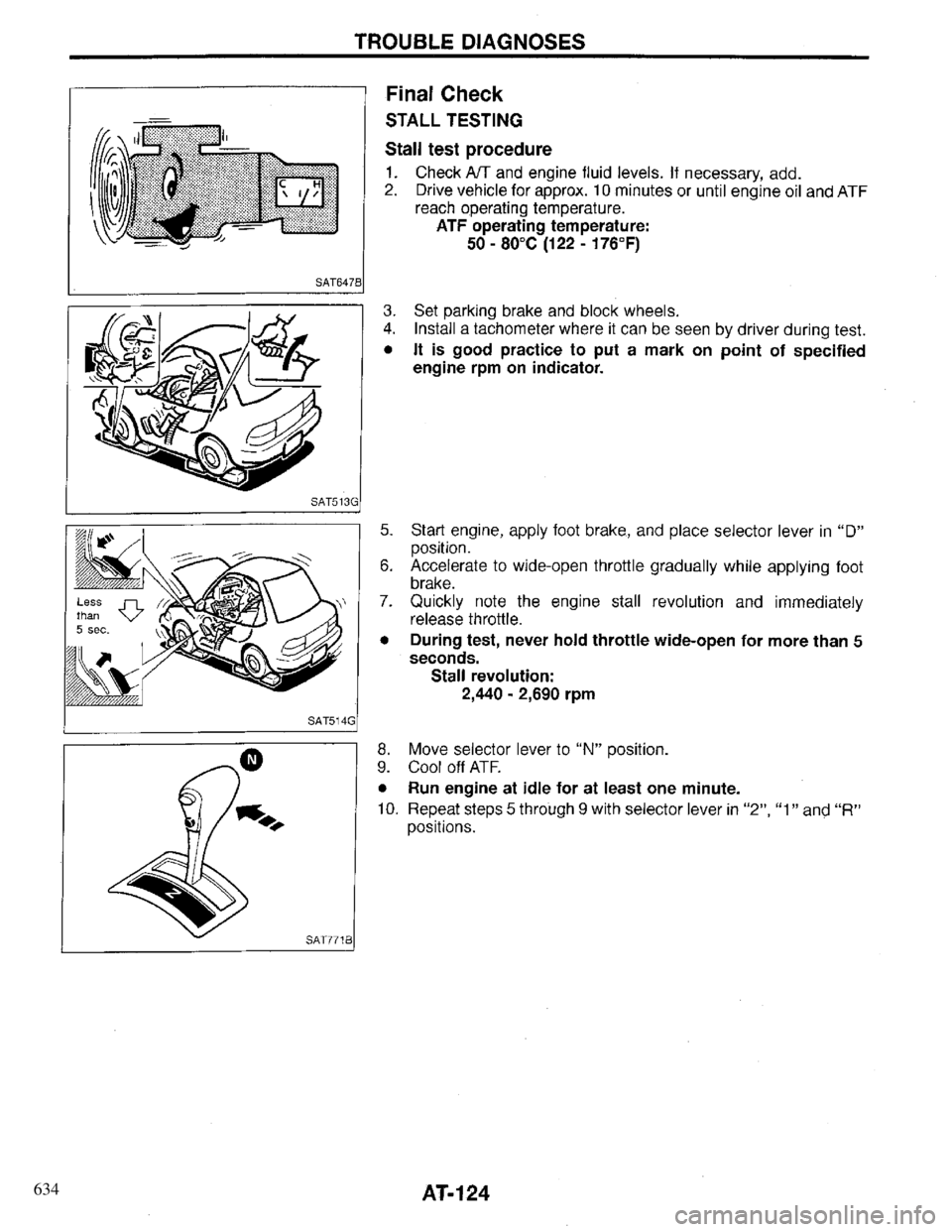 INFINITI QX4 1997 Factory Service Manual 634 INFINITI QX4 1997 Factory Service Manual 634