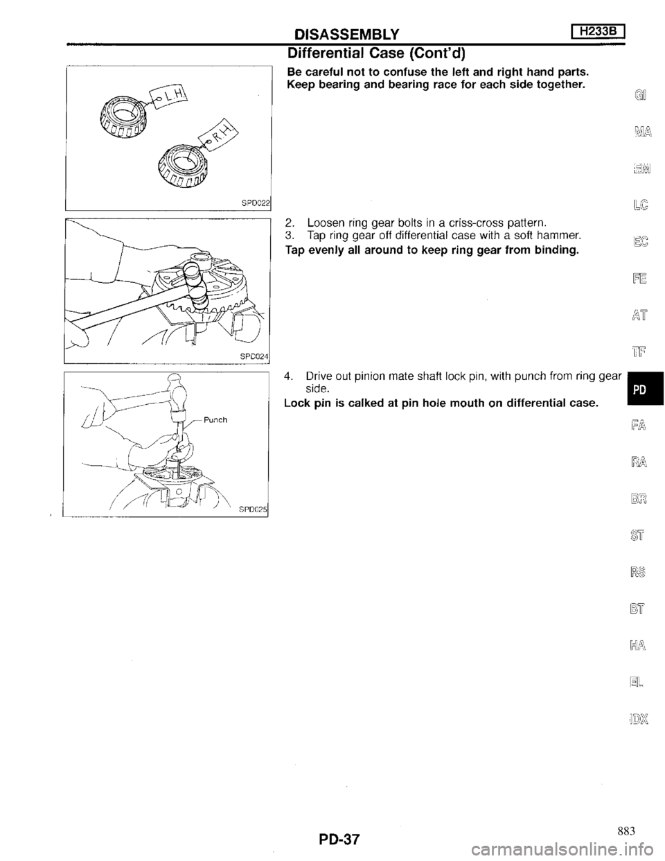 INFINITI QX4 1997 Factory Service Manual 883 INFINITI QX4 1997 Factory Service Manual 883