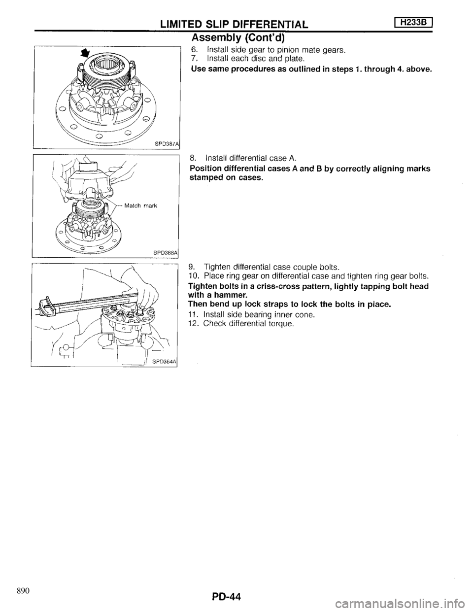 INFINITI QX4 1997 Factory Service Manual 890 INFINITI QX4 1997 Factory Service Manual 890