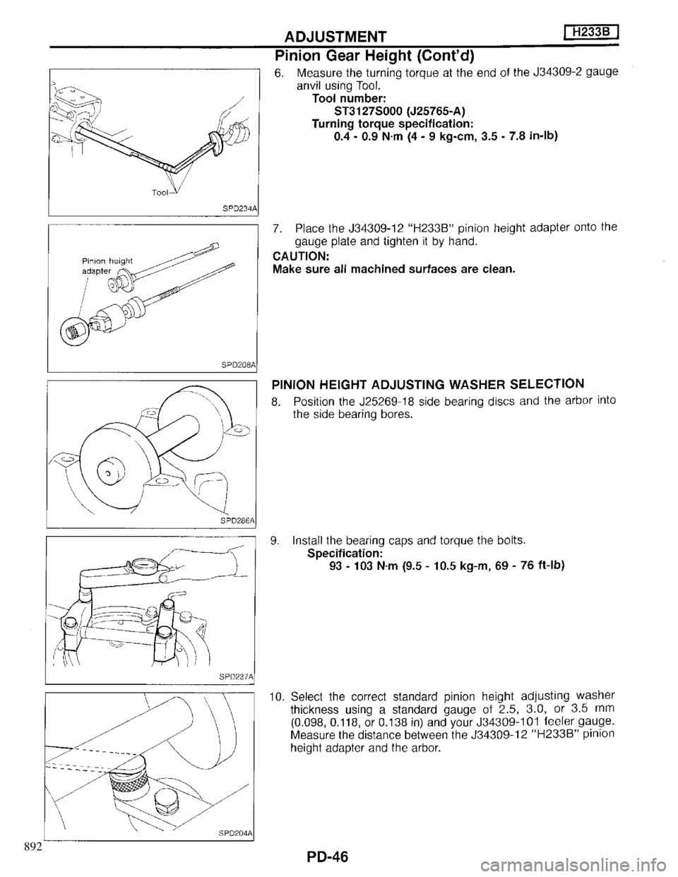 INFINITI QX4 1997 Factory Service Manual 892 INFINITI QX4 1997 Factory Service Manual 892
