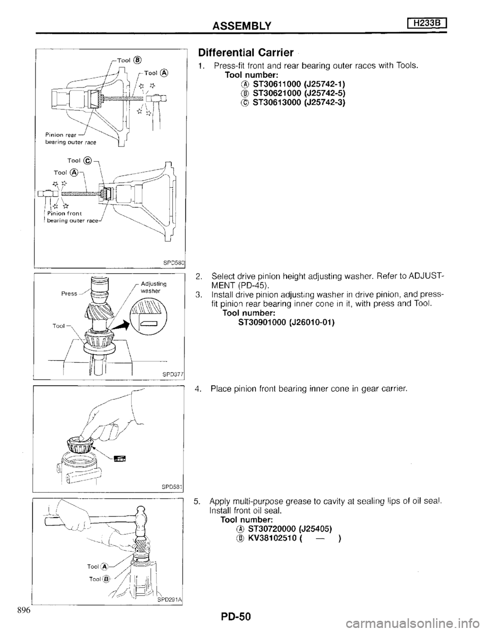 INFINITI QX4 1997 Factory Service Manual 896 INFINITI QX4 1997 Factory Service Manual 896