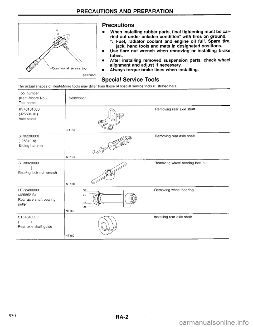 INFINITI QX4 1997 Factory Service Manual 930 INFINITI QX4 1997 Factory Service Manual 930