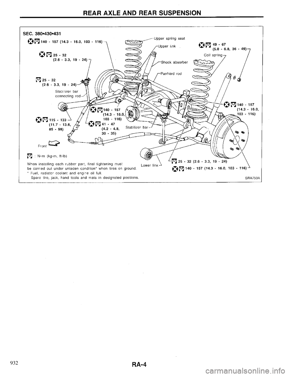INFINITI QX4 1997 Factory Service Manual 932 INFINITI QX4 1997 Factory Service Manual 932