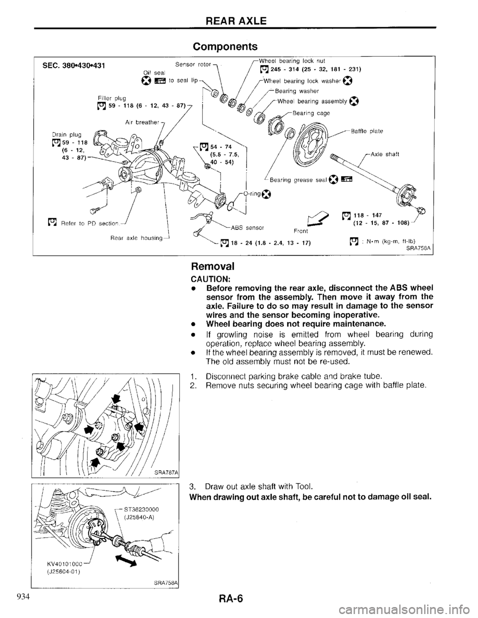 INFINITI QX4 1997 Factory Service Manual 934 INFINITI QX4 1997 Factory Service Manual 934