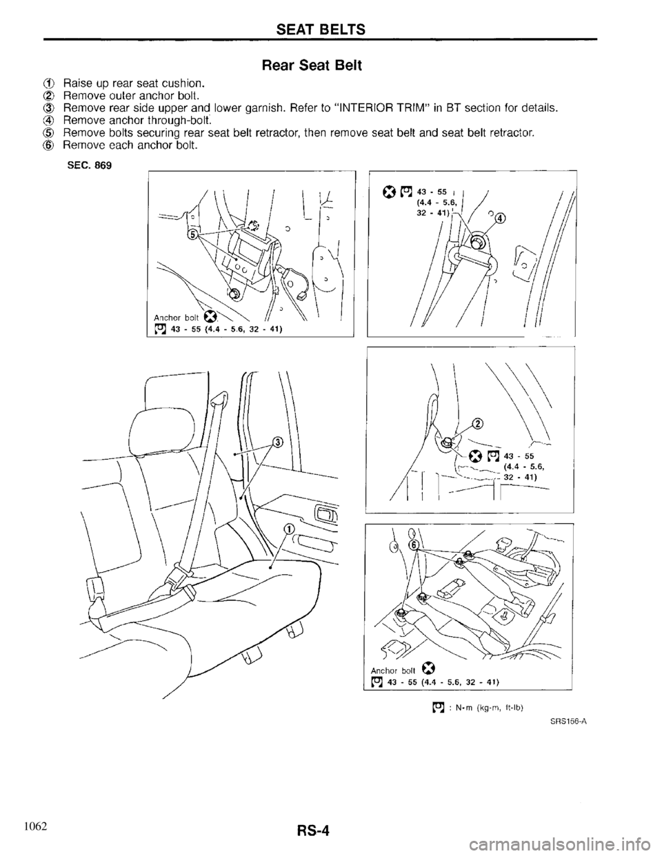 INFINITI QX4 1997 Factory Service Manual 1062 INFINITI QX4 1997 Factory Service Manual 1062