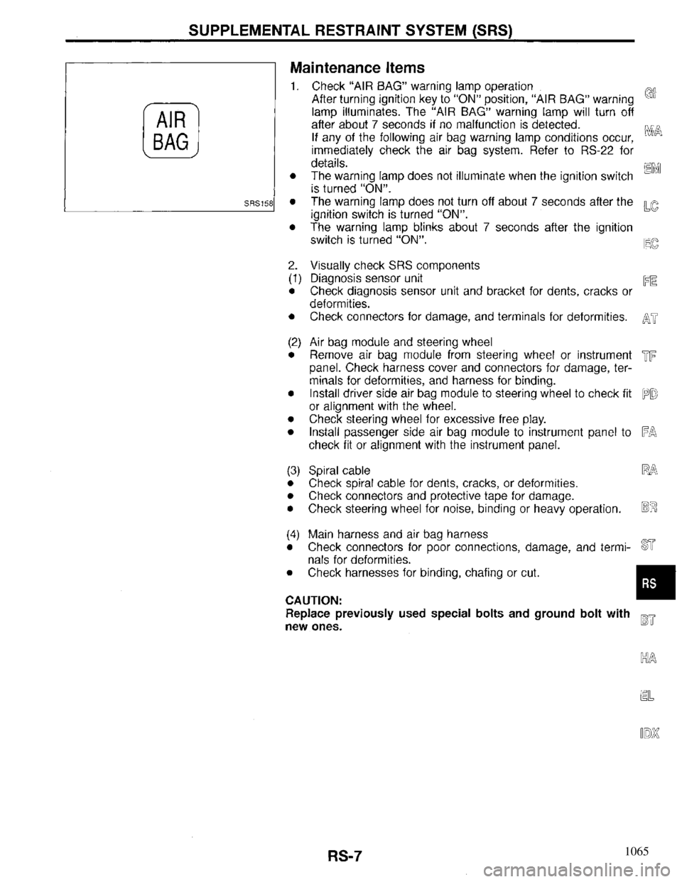 INFINITI QX4 1997 Factory Service Manual 1065 INFINITI QX4 1997 Factory Service Manual 1065