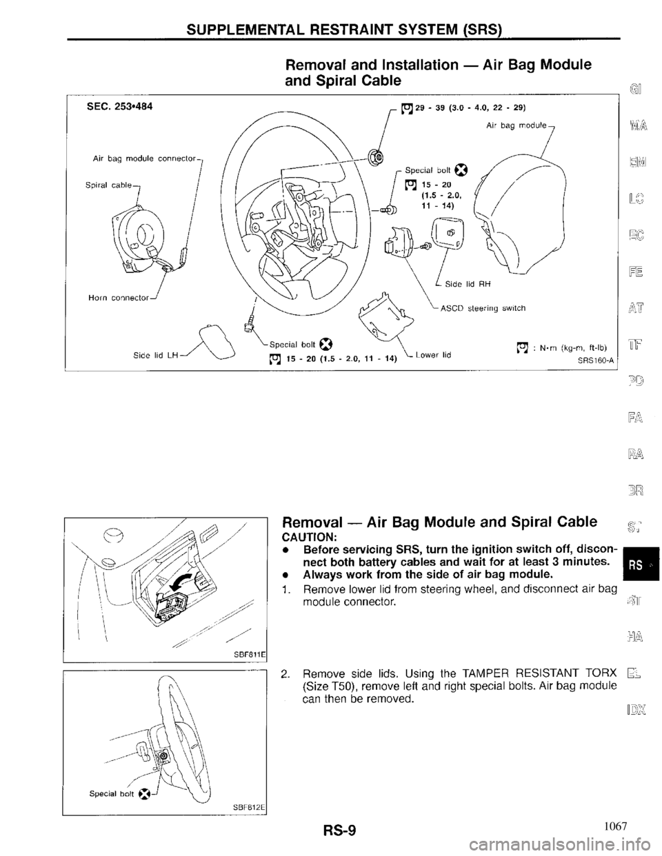 INFINITI QX4 1997 Factory Service Manual 1067 INFINITI QX4 1997 Factory Service Manual 1067