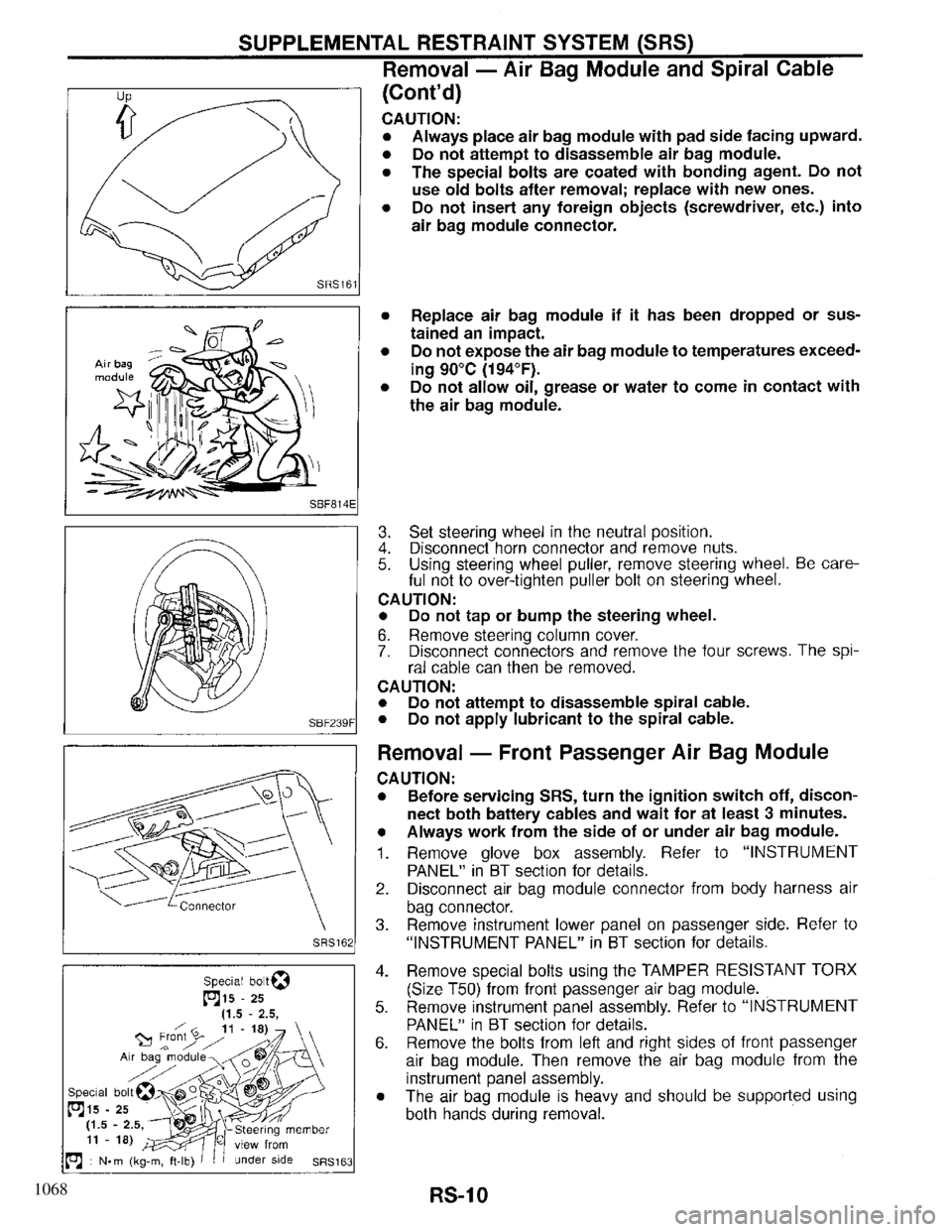INFINITI QX4 1997 Factory Service Manual 1068 INFINITI QX4 1997 Factory Service Manual 1068