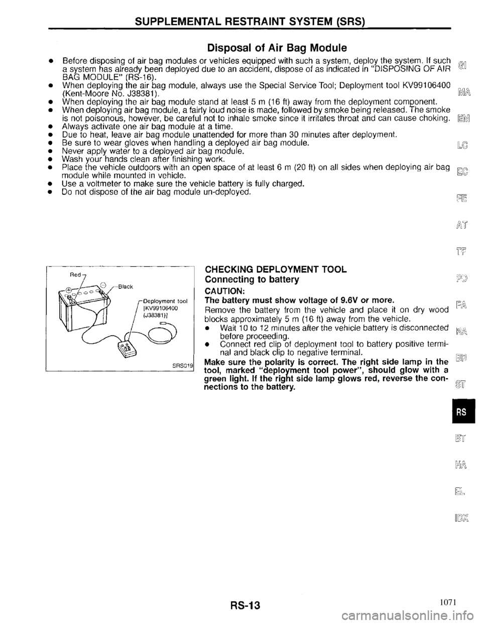 INFINITI QX4 1997 Factory Service Manual 1071 INFINITI QX4 1997 Factory Service Manual 1071
