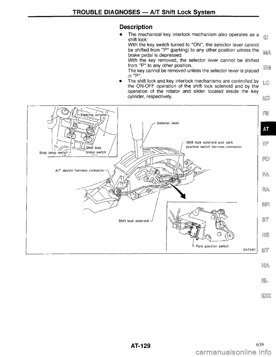 INFINITI QX4 1997 Factory Service Manual 639 INFINITI QX4 1997 Factory Service Manual 639