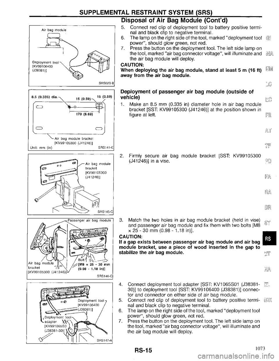 INFINITI QX4 1997 Factory Service Manual 1073 INFINITI QX4 1997 Factory Service Manual 1073