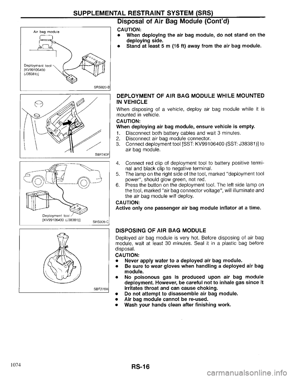 INFINITI QX4 1997 Factory Service Manual 1074 INFINITI QX4 1997 Factory Service Manual 1074