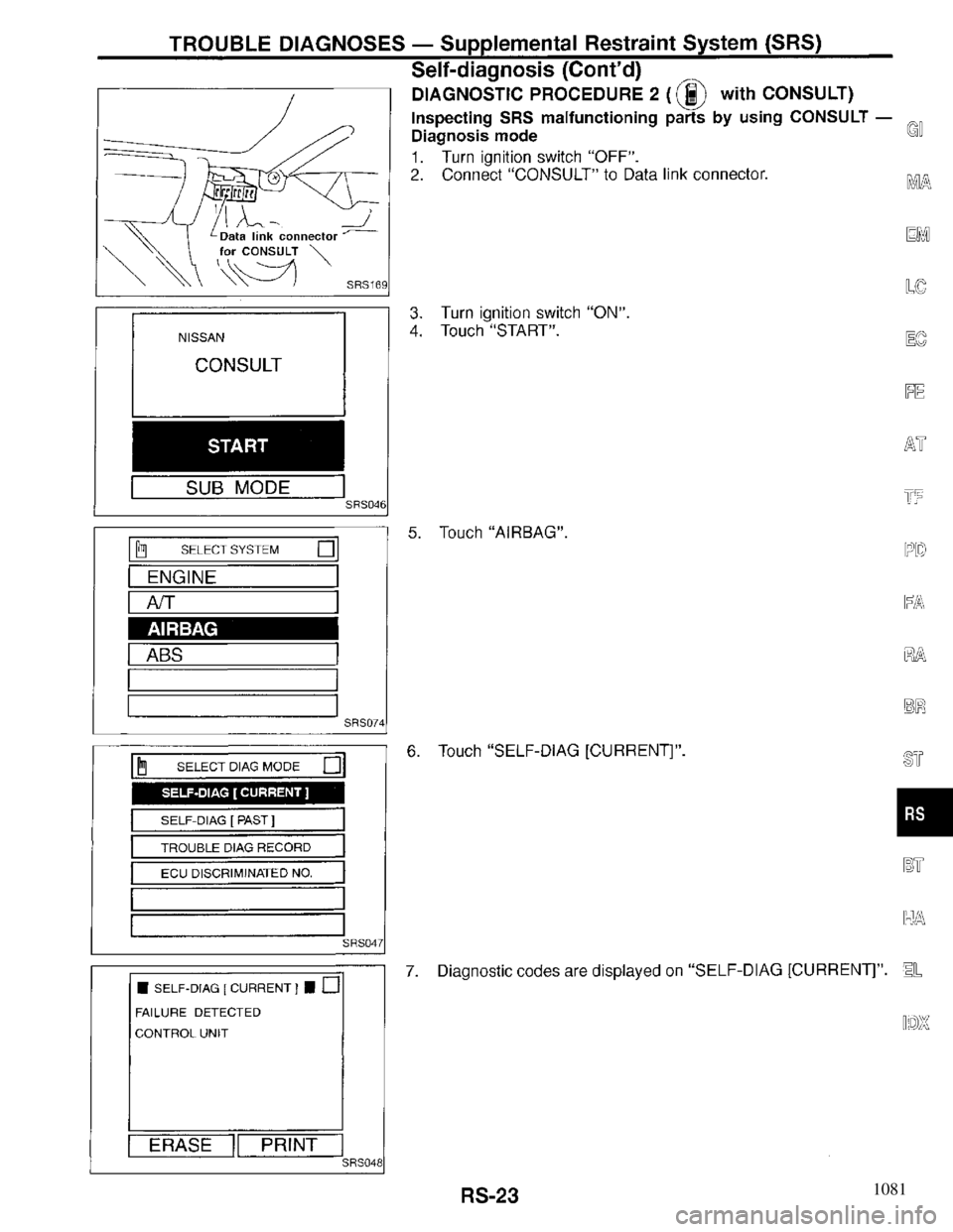 INFINITI QX4 1997 Factory Service Manual 1081 INFINITI QX4 1997 Factory Service Manual 1081