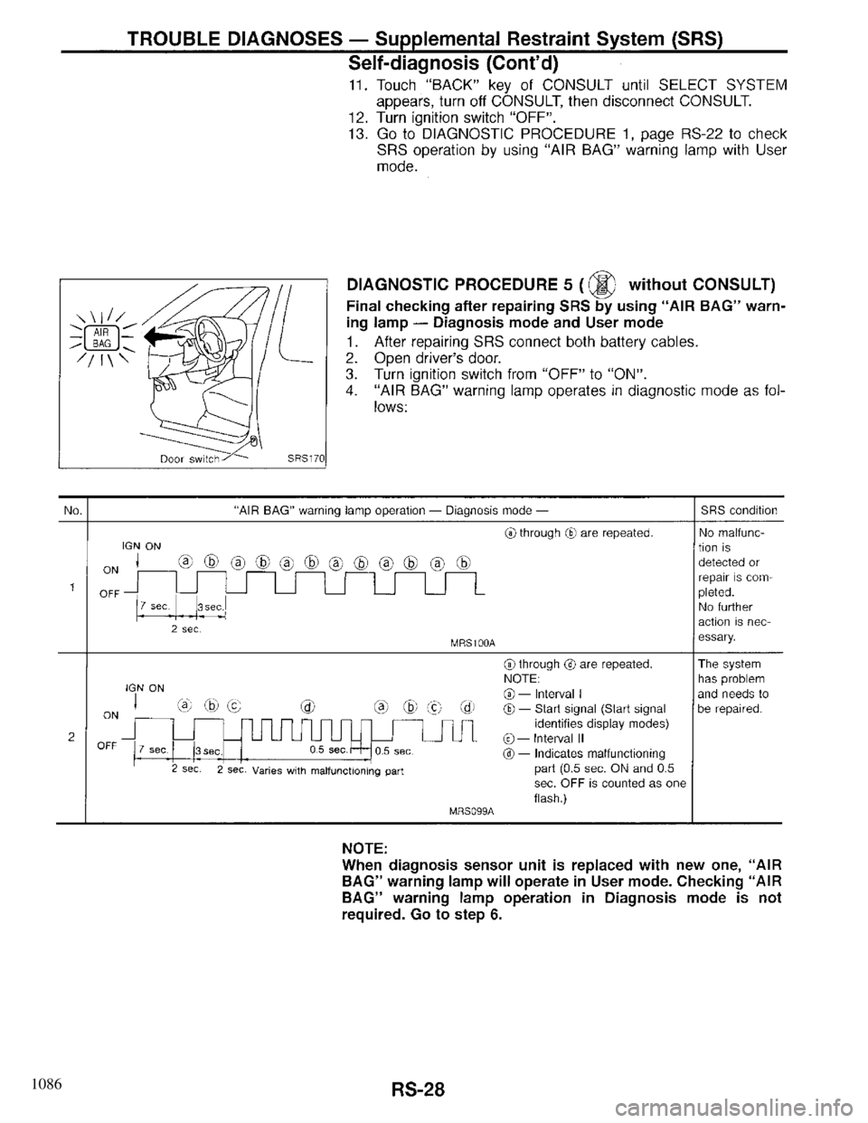 INFINITI QX4 1997 Factory Service Manual 1086 INFINITI QX4 1997 Factory Service Manual 1086