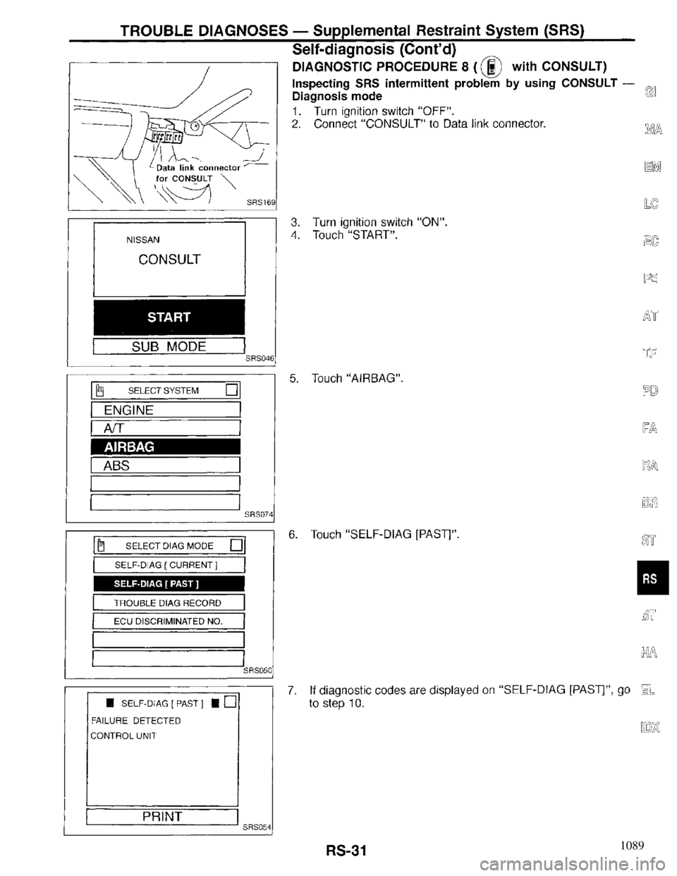 INFINITI QX4 1997 Factory Service Manual 1089 INFINITI QX4 1997 Factory Service Manual 1089