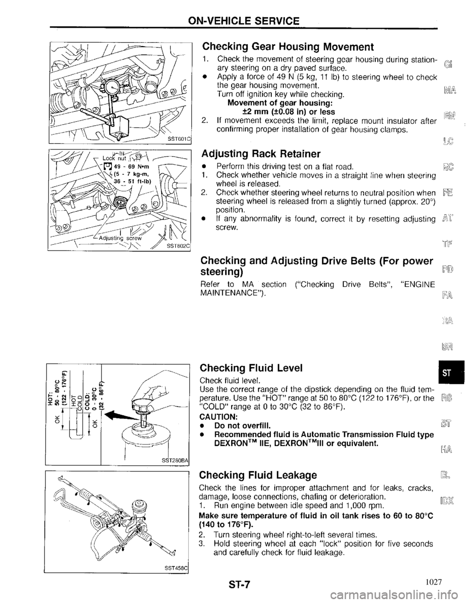 INFINITI QX4 1997 Factory Service Manual 1027 INFINITI QX4 1997 Factory Service Manual 1027
