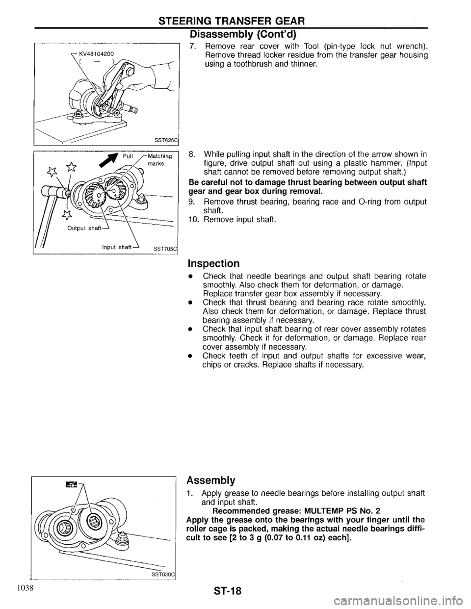 INFINITI QX4 1997 Factory Service Manual 1038 INFINITI QX4 1997 Factory Service Manual 1038
