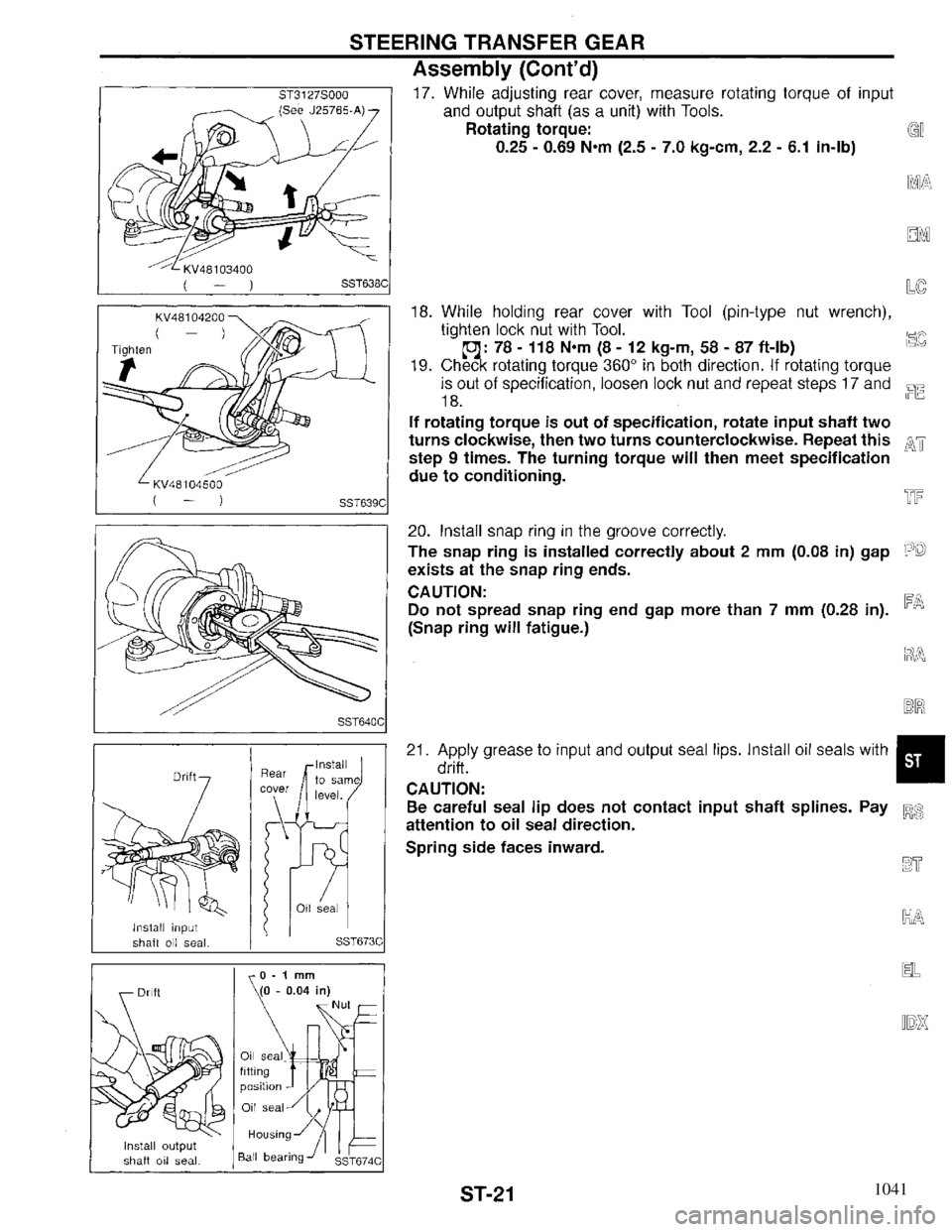 INFINITI QX4 1997 Factory Service Manual 1041 INFINITI QX4 1997 Factory Service Manual 1041