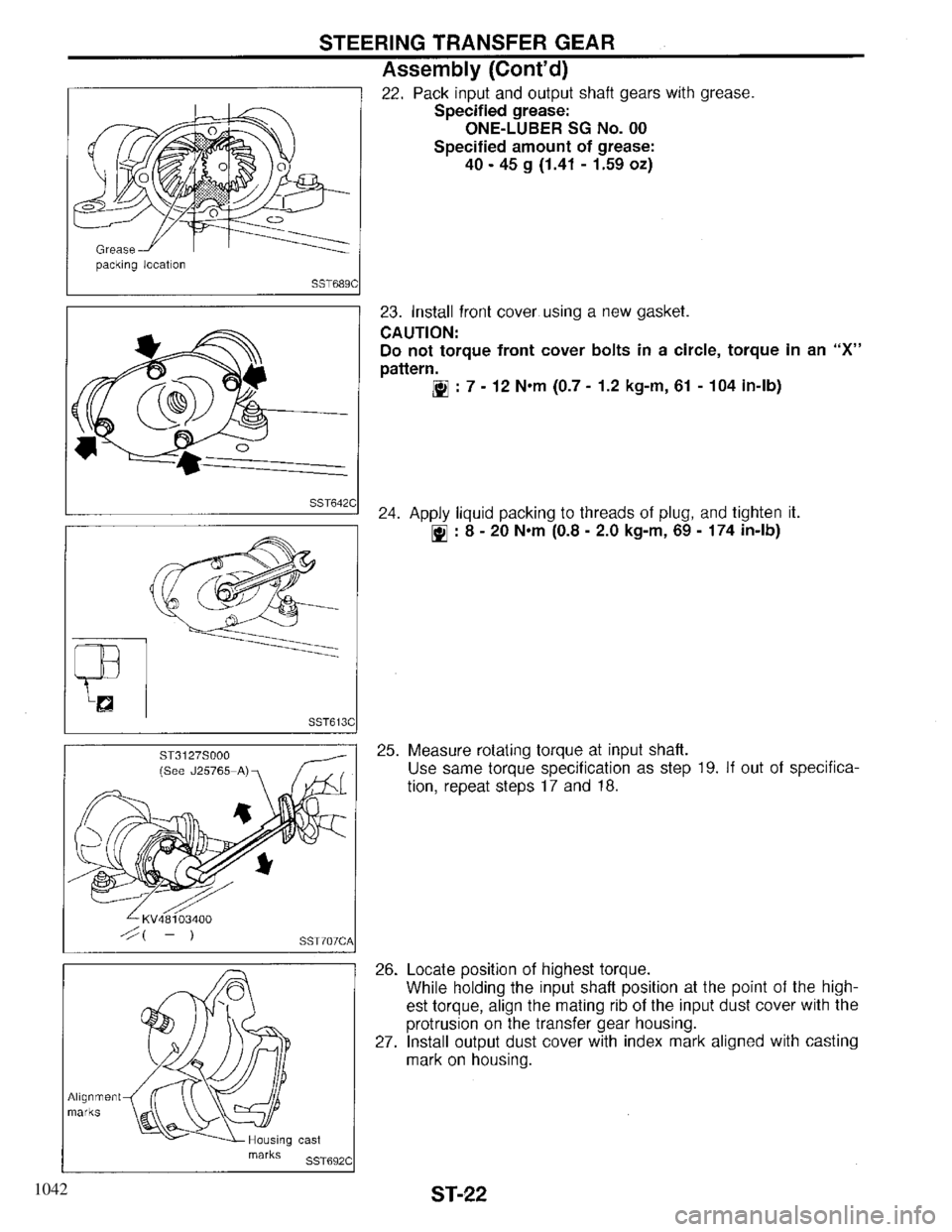 INFINITI QX4 1997 Factory Service Manual 1042 INFINITI QX4 1997 Factory Service Manual 1042