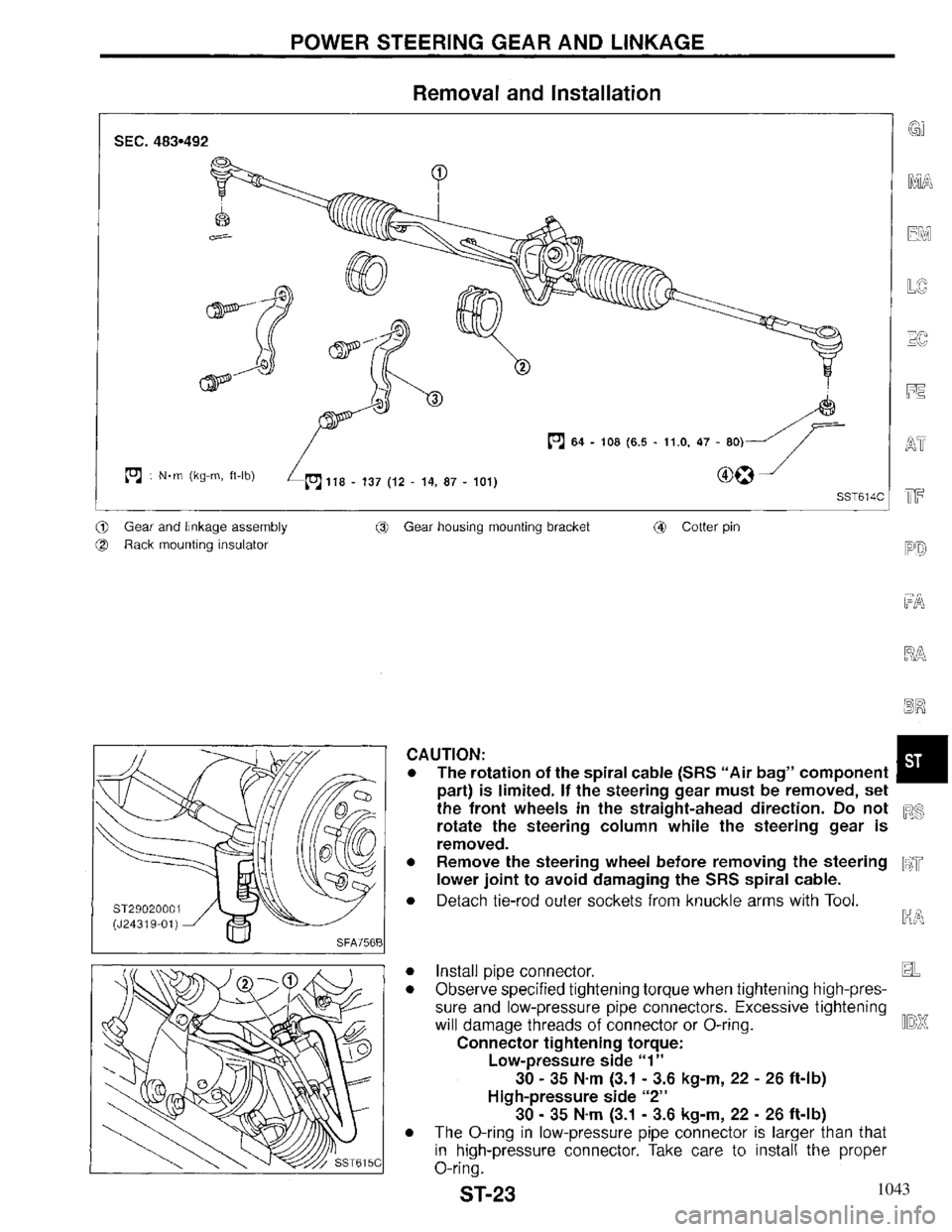 INFINITI QX4 1997 Factory Service Manual 1043 INFINITI QX4 1997 Factory Service Manual 1043