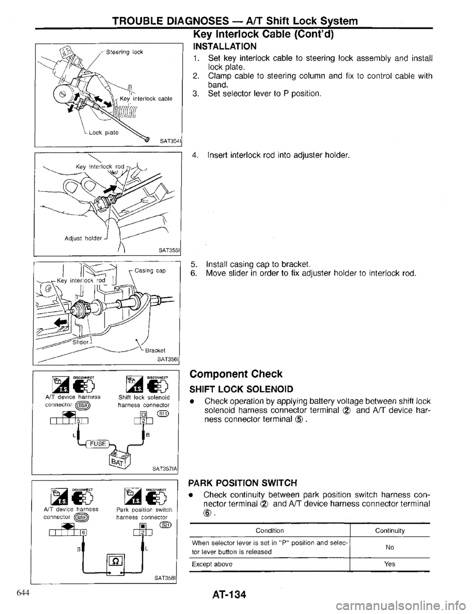 INFINITI QX4 1997 Factory Service Manual 644 INFINITI QX4 1997 Factory Service Manual 644