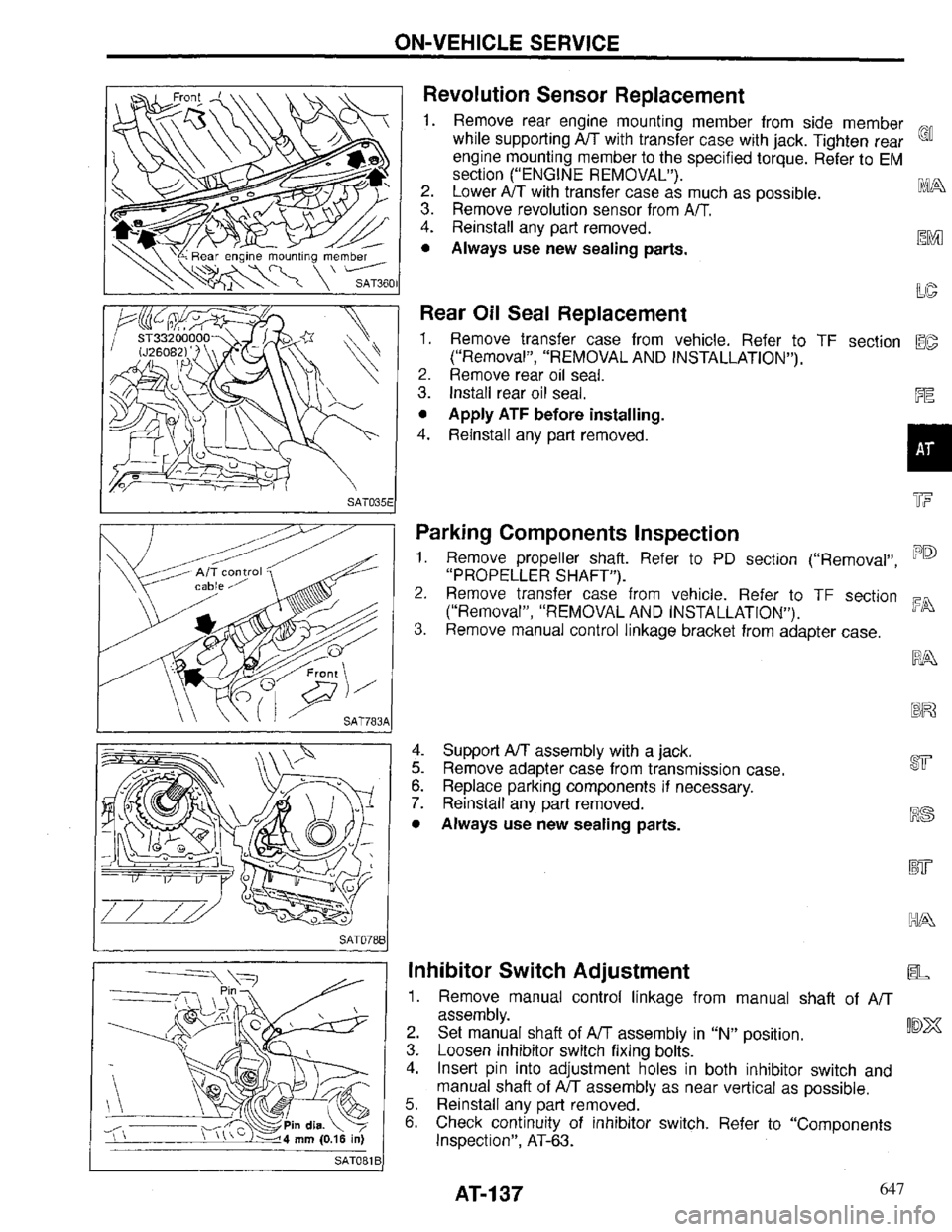 INFINITI QX4 1997 Factory Service Manual 647 INFINITI QX4 1997 Factory Service Manual 647