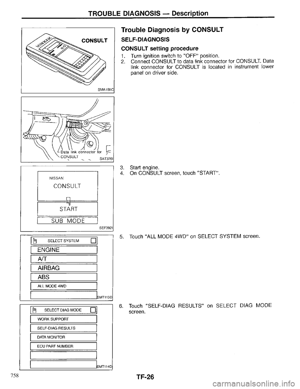 INFINITI QX4 1997 Factory Service Manual 758 INFINITI QX4 1997 Factory Service Manual 758