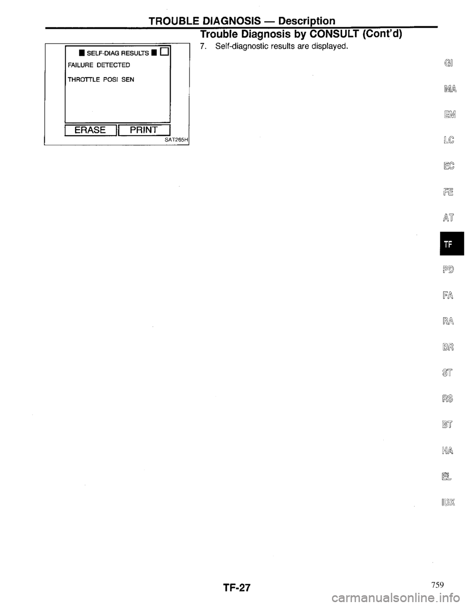 INFINITI QX4 1997 Factory Service Manual 759 INFINITI QX4 1997 Factory Service Manual 759