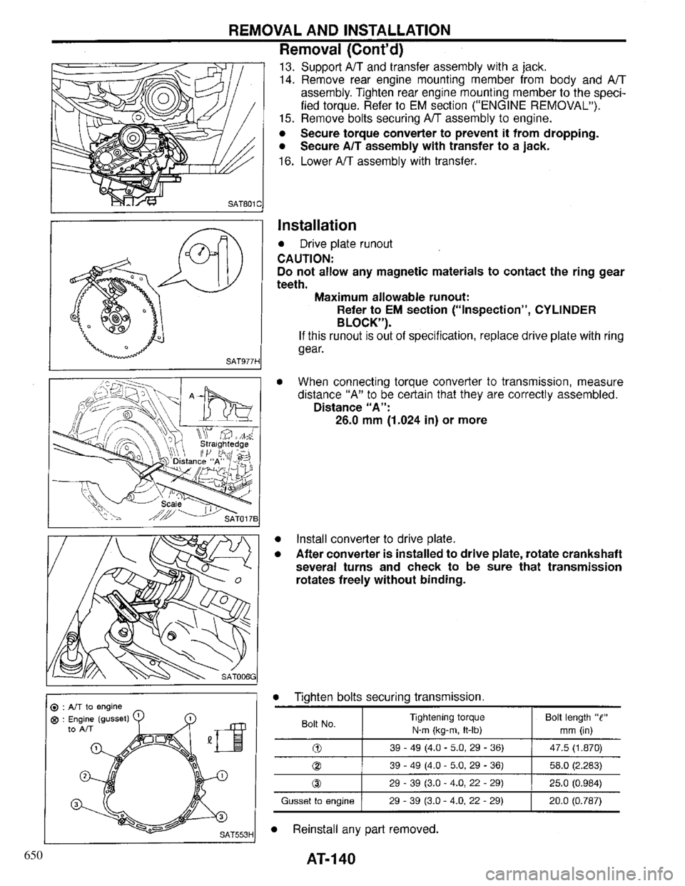 INFINITI QX4 1997 Factory Service Manual 650 INFINITI QX4 1997 Factory Service Manual 650