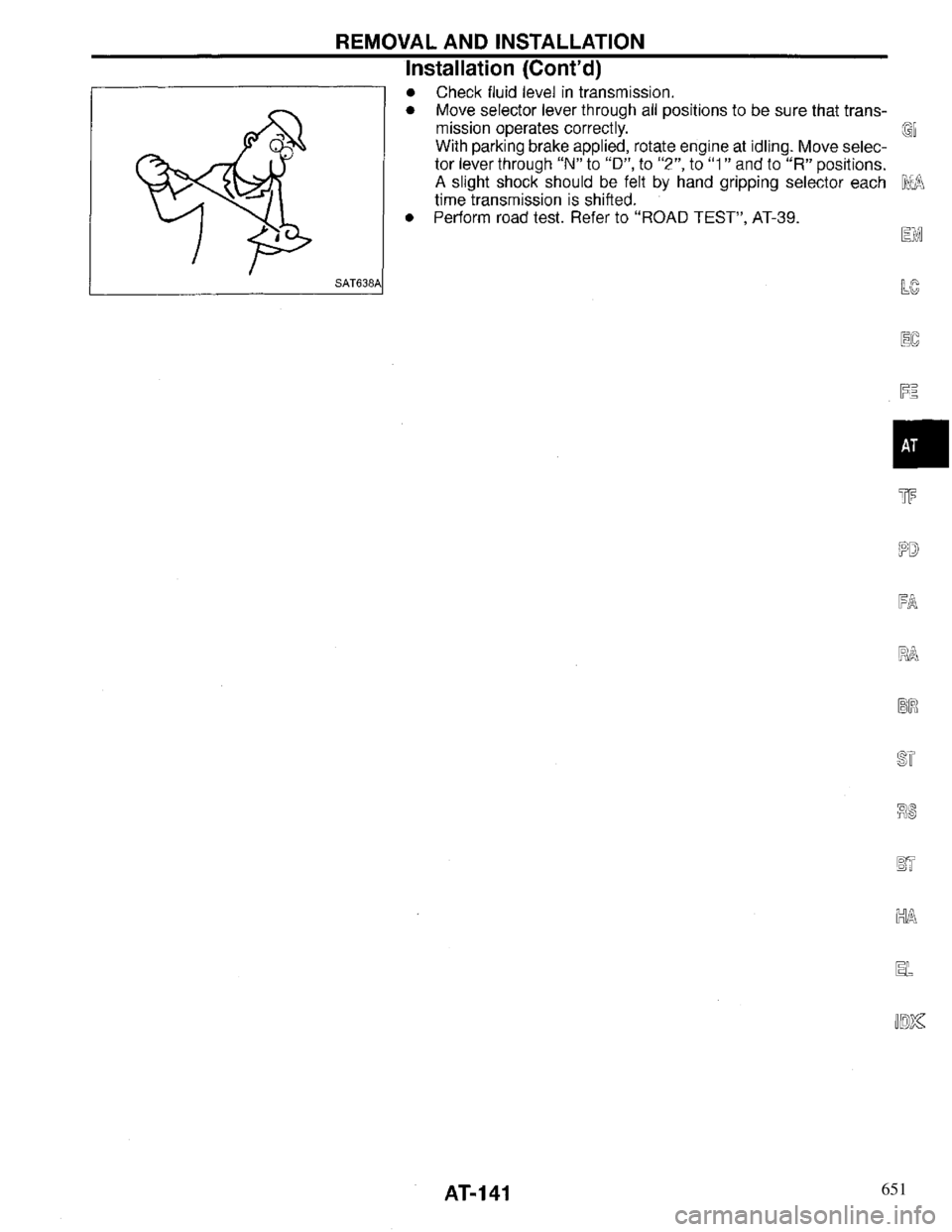 INFINITI QX4 1997 Factory Service Manual 651 INFINITI QX4 1997 Factory Service Manual 651