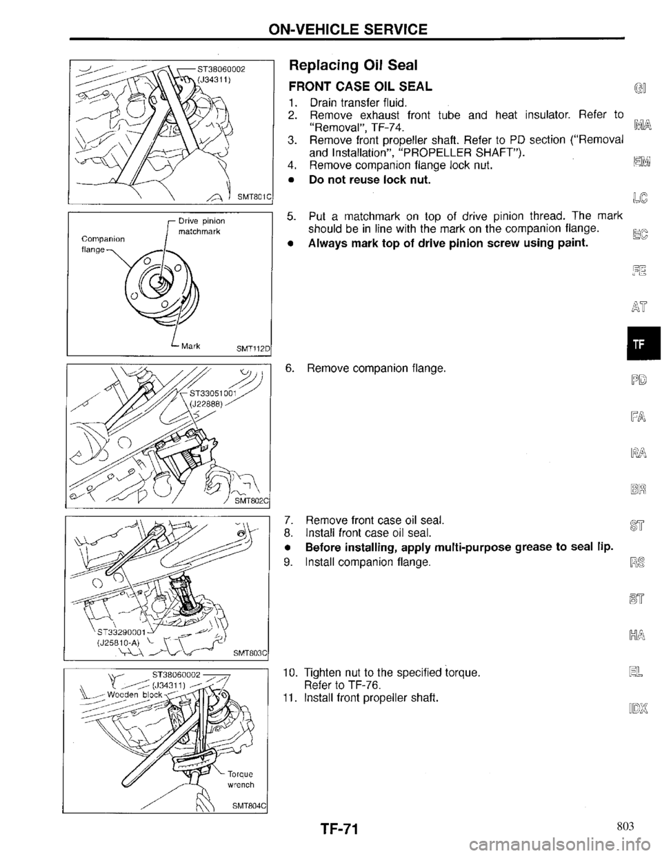 INFINITI QX4 1997 Factory Service Manual 803 INFINITI QX4 1997 Factory Service Manual 803