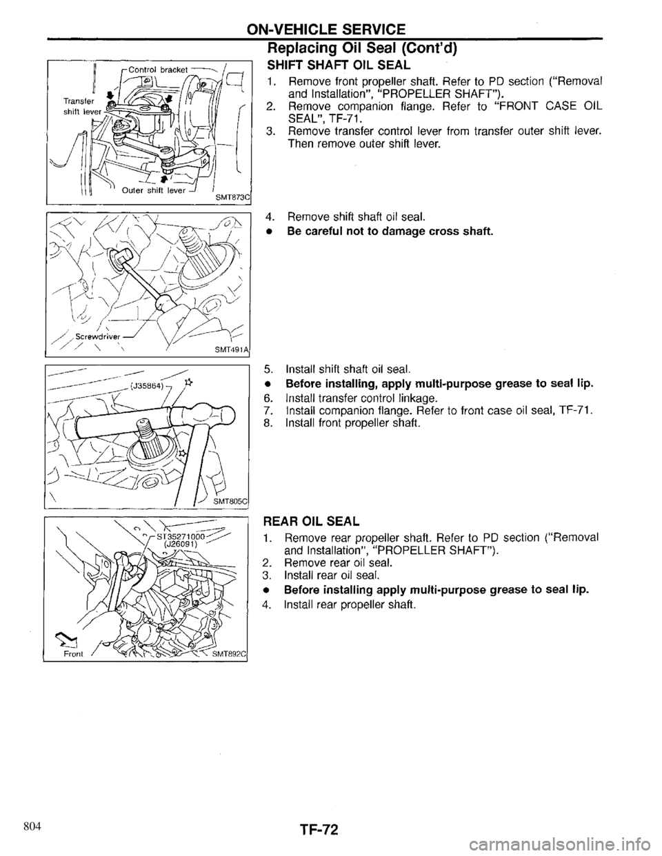 INFINITI QX4 1997 Factory Service Manual 804 INFINITI QX4 1997 Factory Service Manual 804
