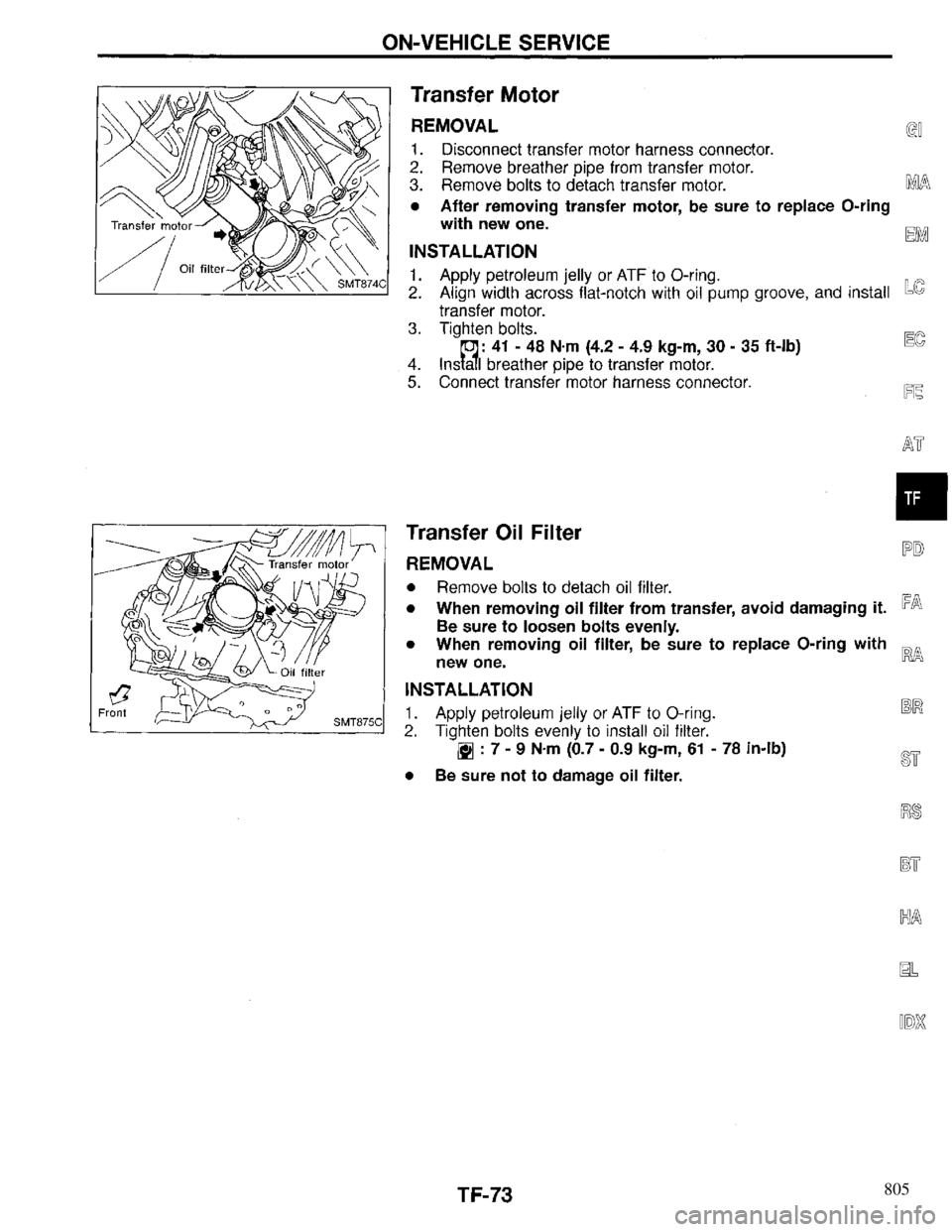 INFINITI QX4 1997 Factory Service Manual 805 INFINITI QX4 1997 Factory Service Manual 805