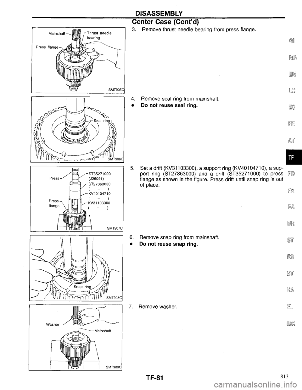 INFINITI QX4 1997 Factory Service Manual 813 INFINITI QX4 1997 Factory Service Manual 813