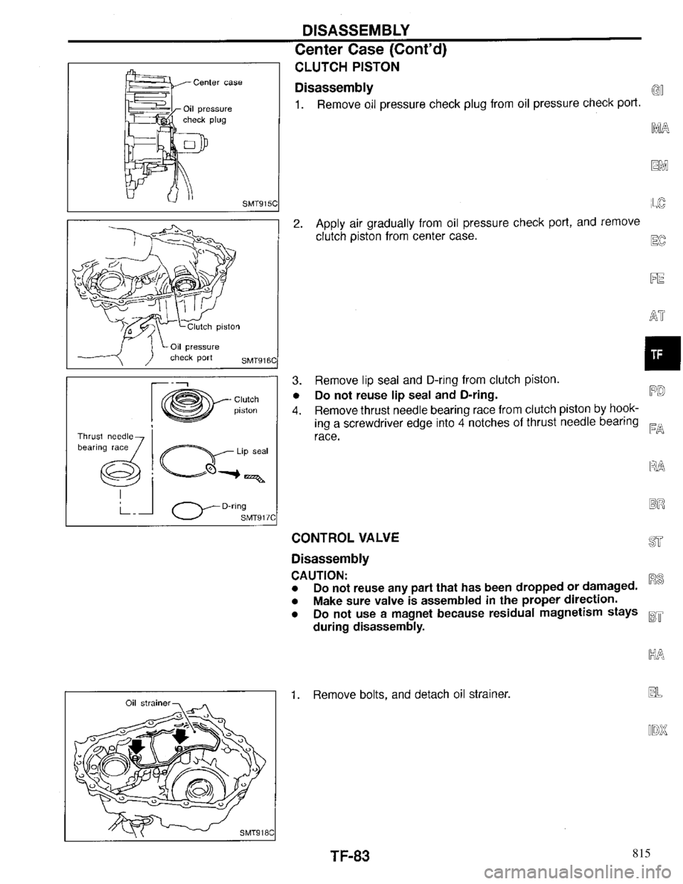 INFINITI QX4 1997 Factory Service Manual 815 INFINITI QX4 1997 Factory Service Manual 815