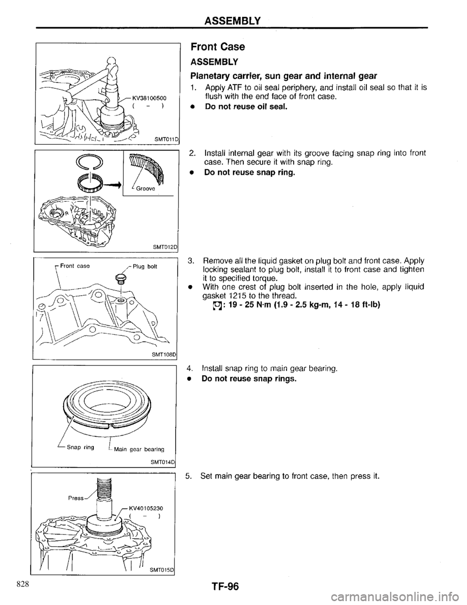 INFINITI QX4 1997 Factory Service Manual 828 INFINITI QX4 1997 Factory Service Manual 828