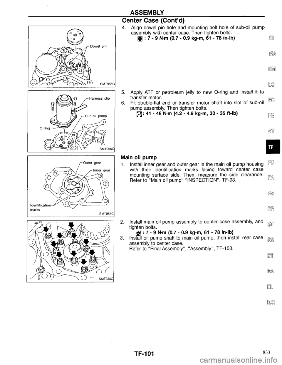 INFINITI QX4 1997 Factory Service Manual 833 INFINITI QX4 1997 Factory Service Manual 833