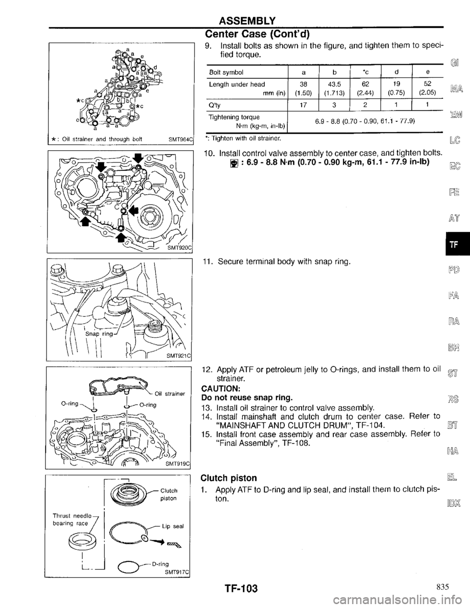 INFINITI QX4 1997 Factory Service Manual 835 INFINITI QX4 1997 Factory Service Manual 835