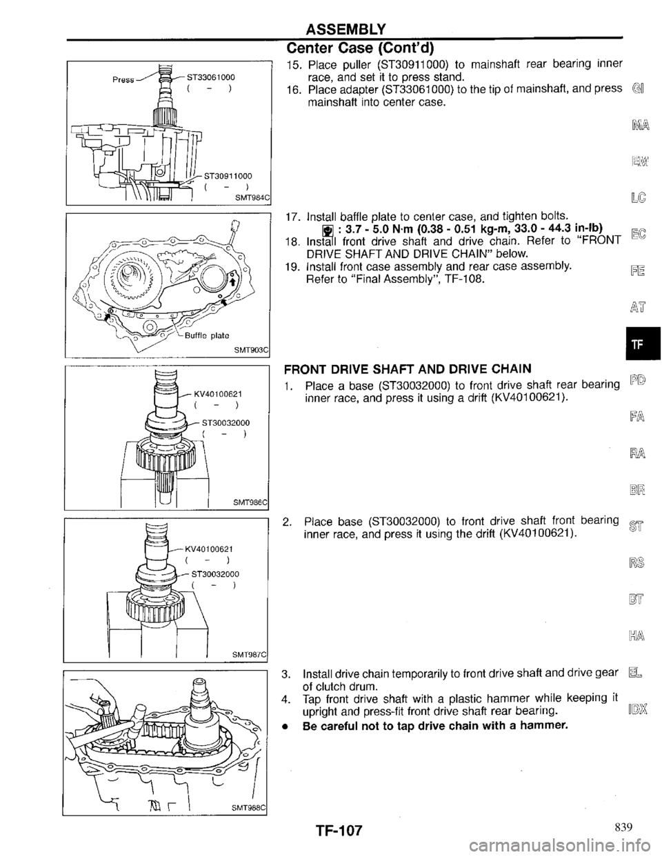 INFINITI QX4 1997 Factory Service Manual 839 INFINITI QX4 1997 Factory Service Manual 839