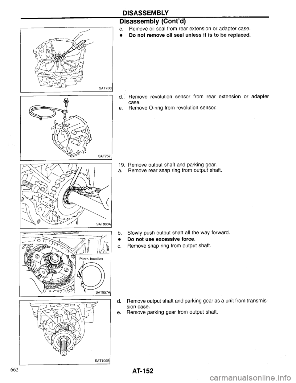 INFINITI QX4 1997 Factory Service Manual 662 INFINITI QX4 1997 Factory Service Manual 662