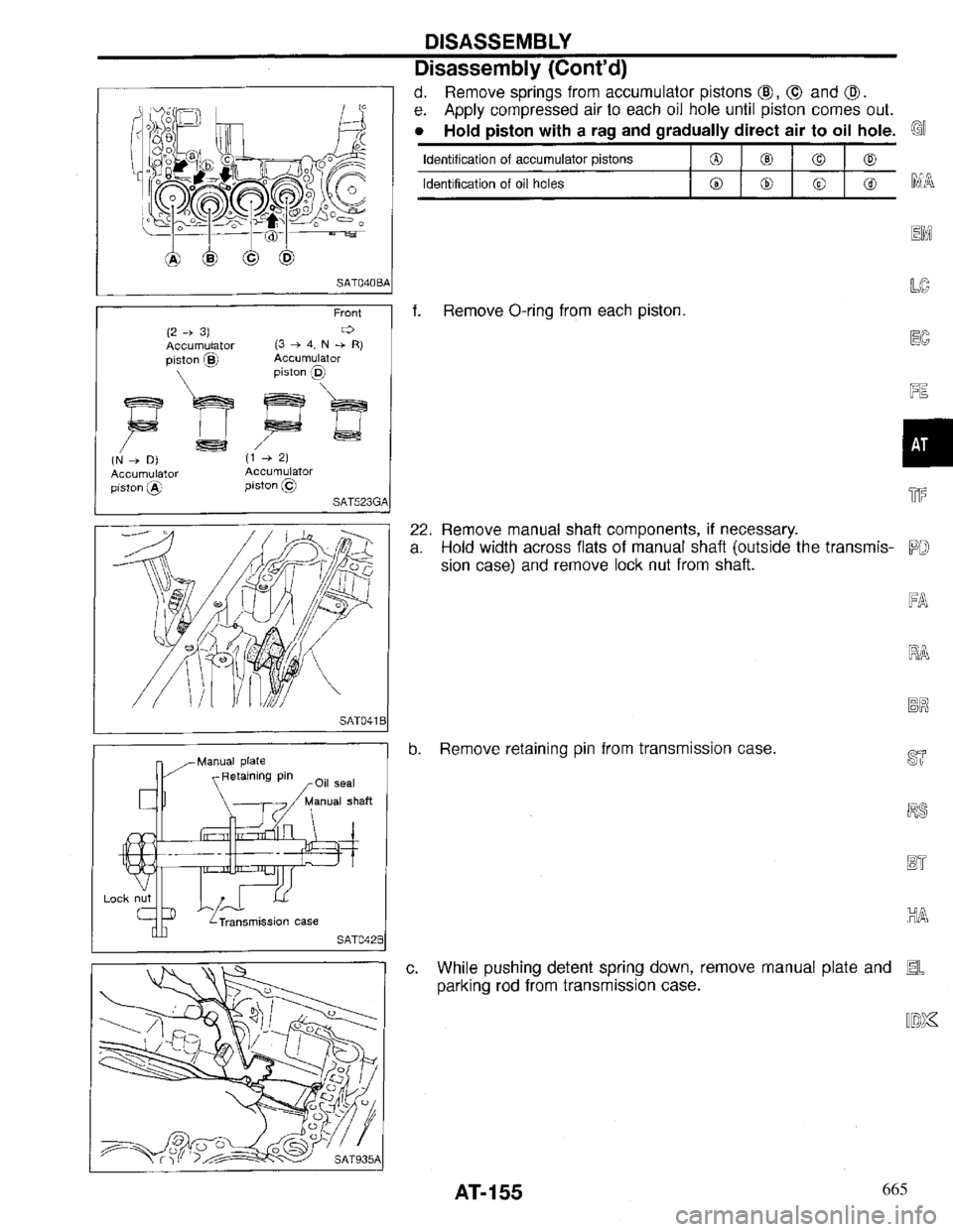 INFINITI QX4 1997 Factory Service Manual 665 INFINITI QX4 1997 Factory Service Manual 665