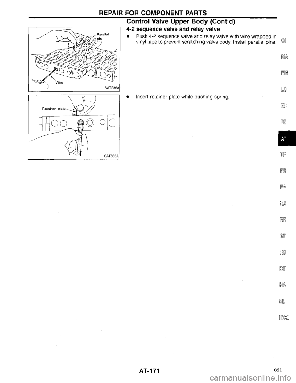 INFINITI QX4 1997 Factory Service Manual 681 INFINITI QX4 1997 Factory Service Manual 681