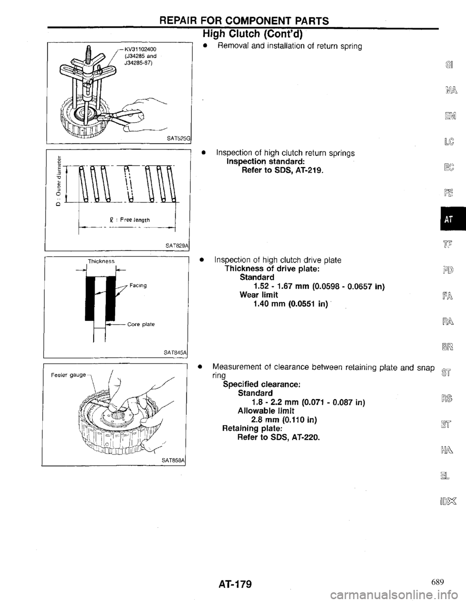 INFINITI QX4 1997 Factory Service Manual 689 INFINITI QX4 1997 Factory Service Manual 689