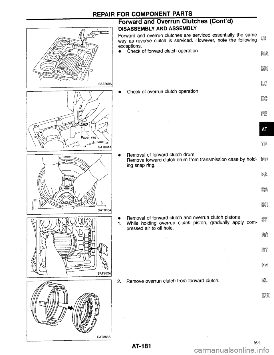 INFINITI QX4 1997 Factory Service Manual 691 INFINITI QX4 1997 Factory Service Manual 691