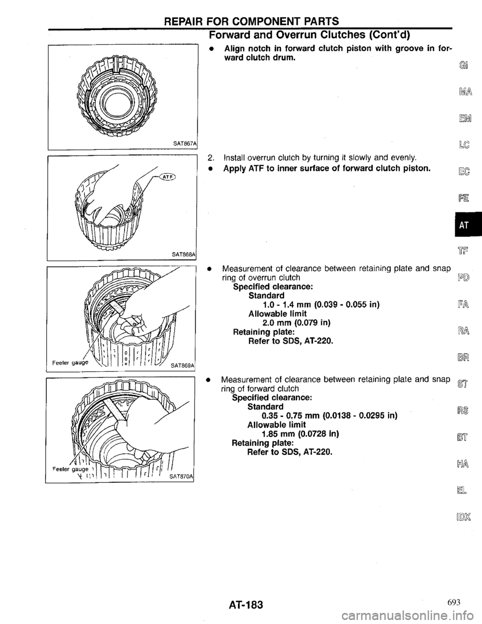 INFINITI QX4 1997 Factory Service Manual 693 INFINITI QX4 1997 Factory Service Manual 693