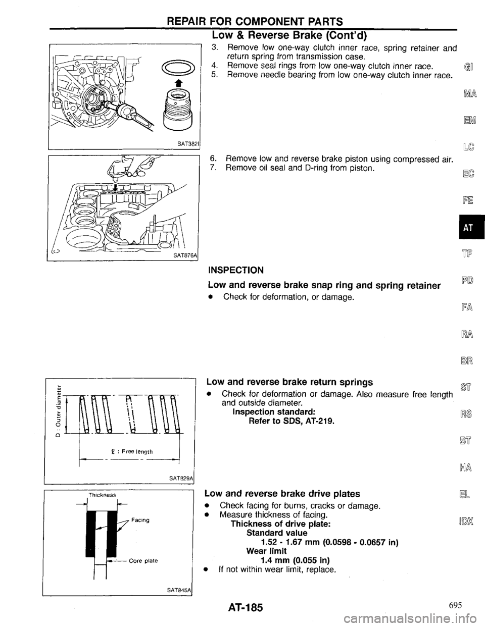 INFINITI QX4 1997 Factory Service Manual 695 INFINITI QX4 1997 Factory Service Manual 695