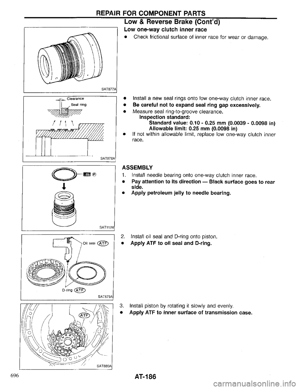 INFINITI QX4 1997 Factory Service Manual 696 INFINITI QX4 1997 Factory Service Manual 696